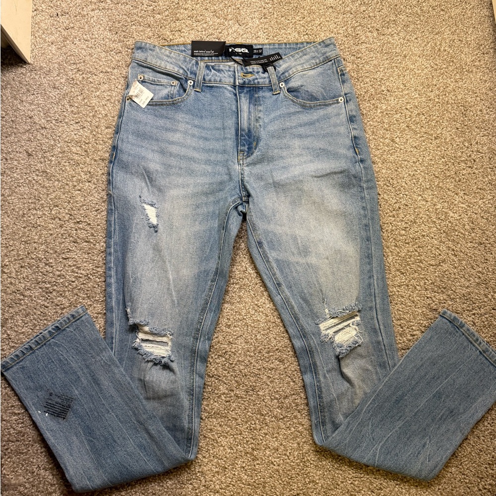 RSQ Light Blue Distressed Skinny Jeans